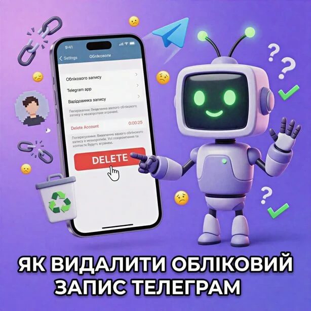 Як видалити обліковий запис Telegram