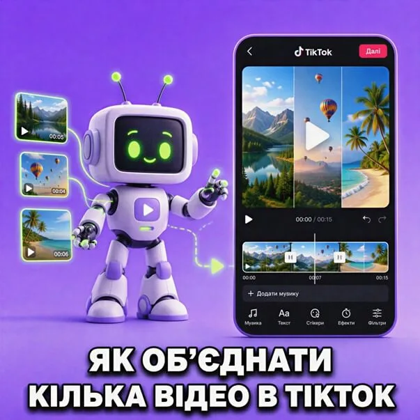 Як об'єднати кілька відео в TikTok