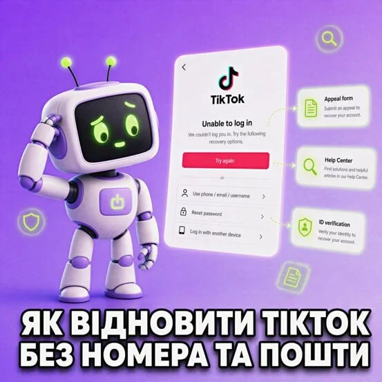 Як відновити TikTok без номера та пошти